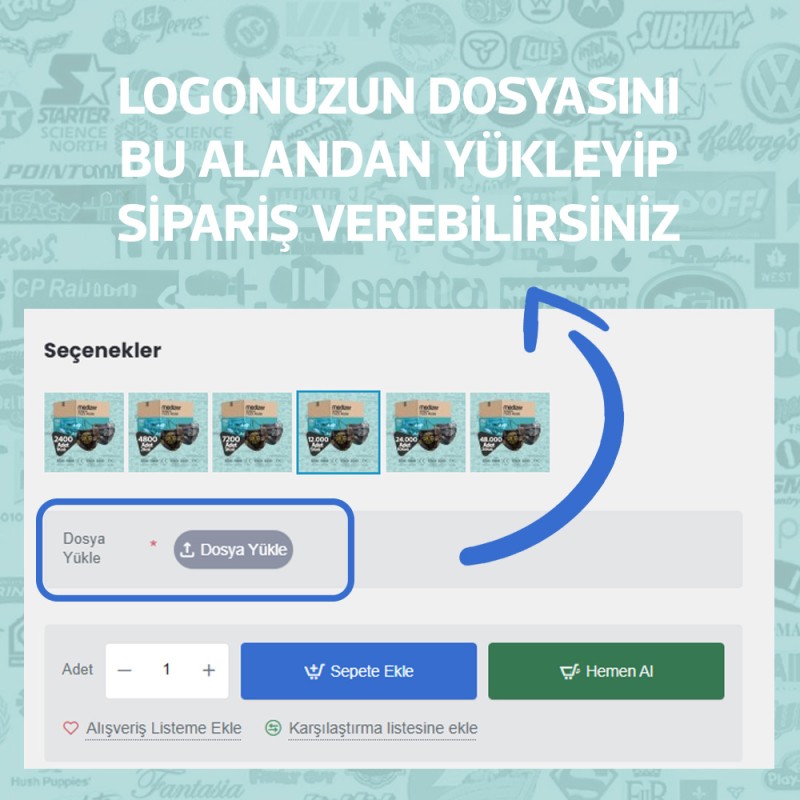 Medizer Logo Baskılı Maske - 12000 Adet