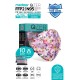 Qzer April Desenli 5 Katmanlı FFP2 N95 Maske 10 Adet